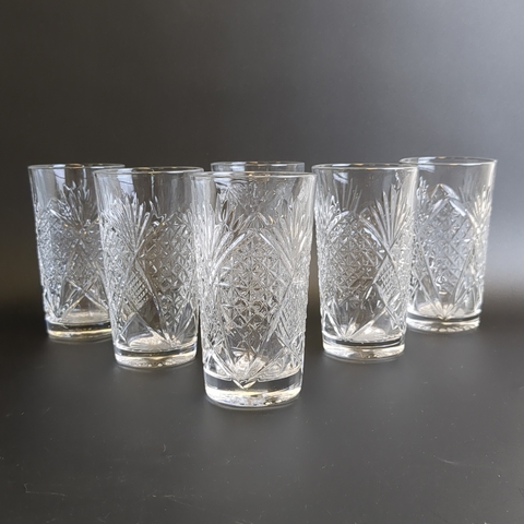Комплект хрустальных стаканов СССР - 6 штук