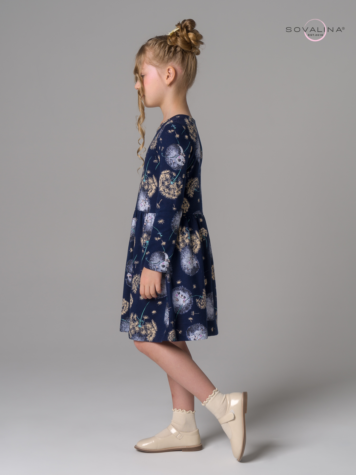 Платье Эля ежик с одуванчиком