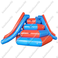 Надувной водный аттракцион "Веселые ярусы-2" сине-оранжевый размер 4,6*4,6*3 м