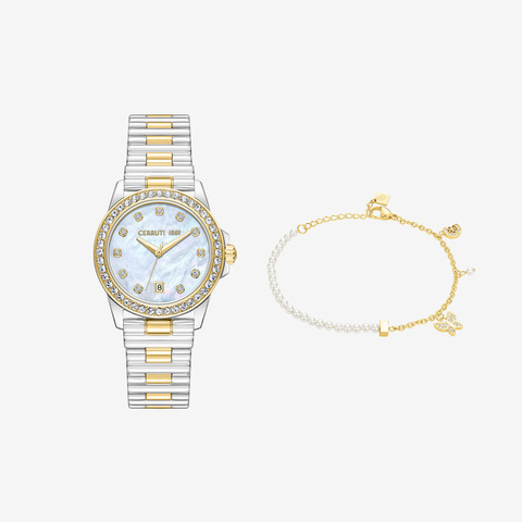 Подарочный комплект CERRUTI 1881: женские часы и браслет
