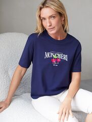 Футболка с принтом свободная эластичная из премиального хлопка  D49.136 (130805)