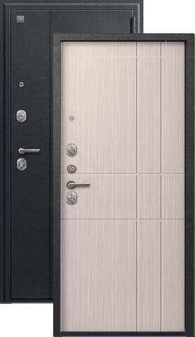 Дверь входная Сезам А-02 (2026), 2 замка, 1 мм металл, (черный сатин+капучино 3Д)