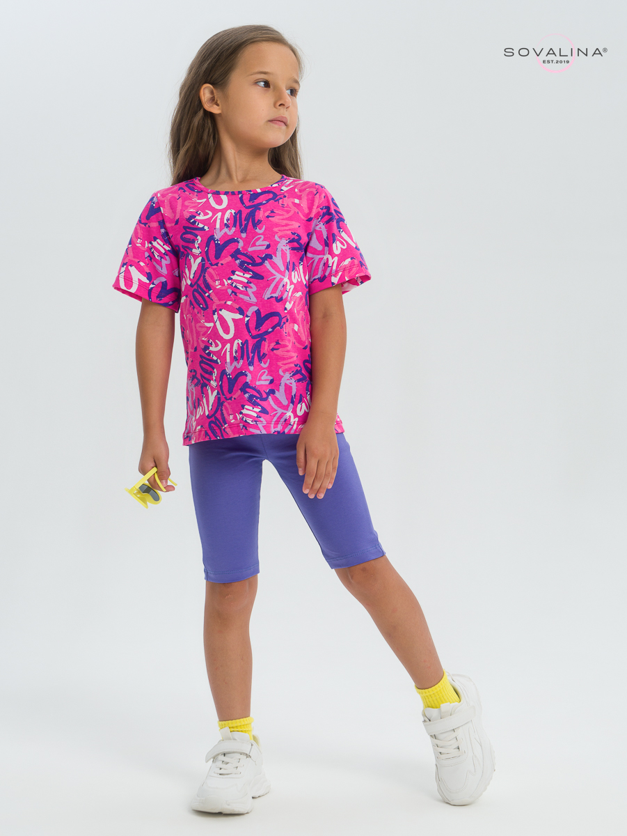 Костюм Актив надписи фуксия-вери-пери