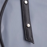 Сумка Саломея 166 гладкий серо-голубой + черный