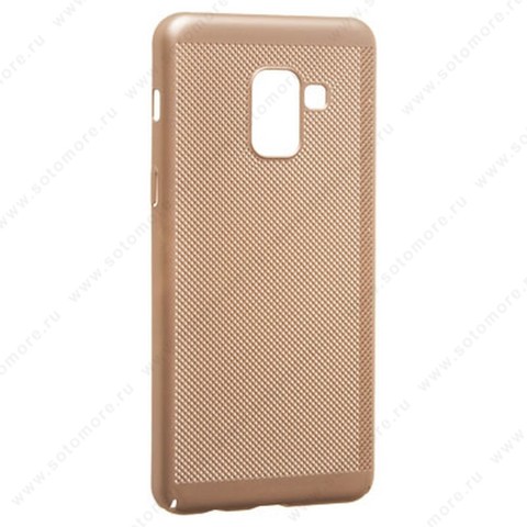 Накладка пластиковая перфорированная для Samsung Galaxy A8 A530 2018 золото