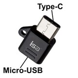 Переходник OTG Micro USB на Type-C ISA G-12 (Черный)