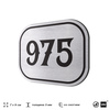 Номерок на дверь квартиры 975, для кабинета, офиса, шильдик 9 х 7 см, серебристый, Айдентика Технолоджи
