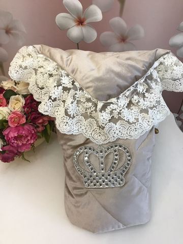 Зимний серебристый конверт "Императорский" Luxury Baby