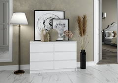 МС Мори Комод МК 1200.6 (МП/3) Белый, ДСВ-Мебель