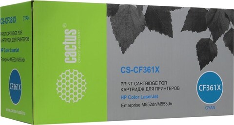 Картридж лазерный Cactus CS-CF361X CF361X голубой (9500стр.) для HP CLJ M552dn/M553dn
