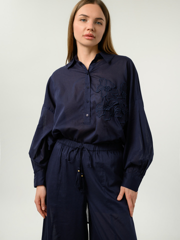 TWINSET Рубашка из хлопка с аппликацией
