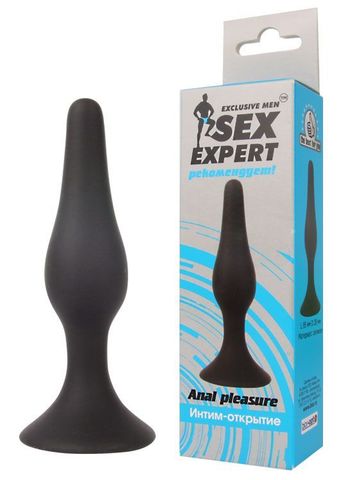 Чёрная анальная пробка Sex Expert - 9,5 см. - Sex Expert Sex Expert SEM-55040