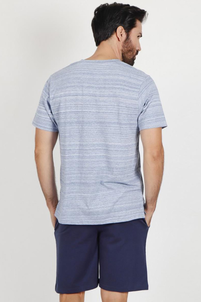 Голубой меланжевый комплект с шортами Admas