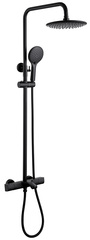 Abber AF8516B Душевая стойка ABBER Thermostat AF8516B с термостатом и изливом, черная матовая фото