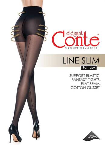 Колготки с имитацией шва и утягивающими шортиками Line Slim Conte