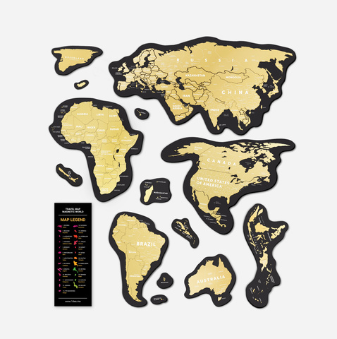 Магнитная карта мира Travel Map MAGNETIC World со скретч слоем 1DEA.ME