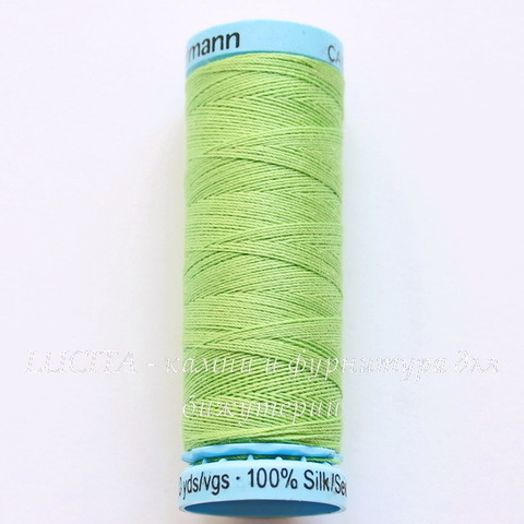 Нить шелковая Gutermann для вышивки, светло-зеленая, 100 м