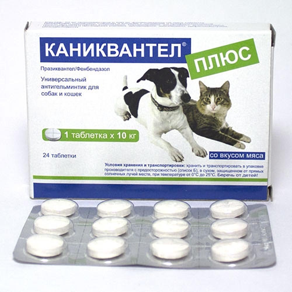 Таблетки каниквантел плюс для собак от глистов
