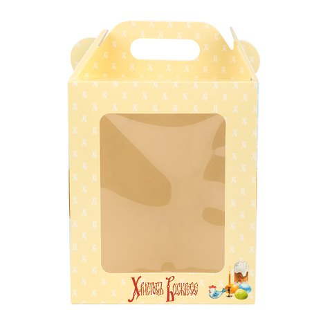 Коробка для кулича с окном (загрузка спереди), 