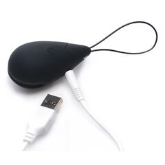 Черное виброяйцо с пультом ДУ 10X Silicone Vibrating Egg - 