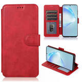 Чехол книжка-подставка кожаный с магнитной застежкой для Samsung Galaxy A04s (Красный)
