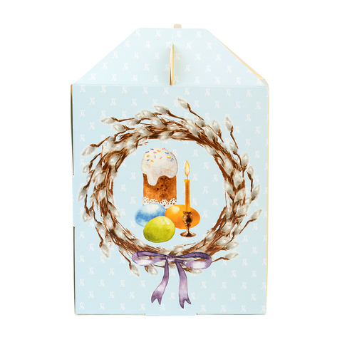 Коробка для кулича с окном (загрузка спереди), 