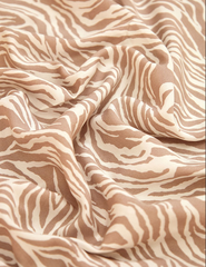 Ткань штапель принт Абстракция на бежевом, 105 гр/м, ш. 142 см