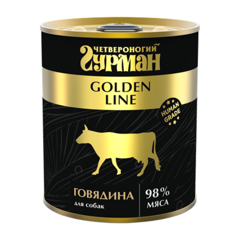 Четвероногий Гурман Golden Консервы для собак с натуральной говядиной в желе