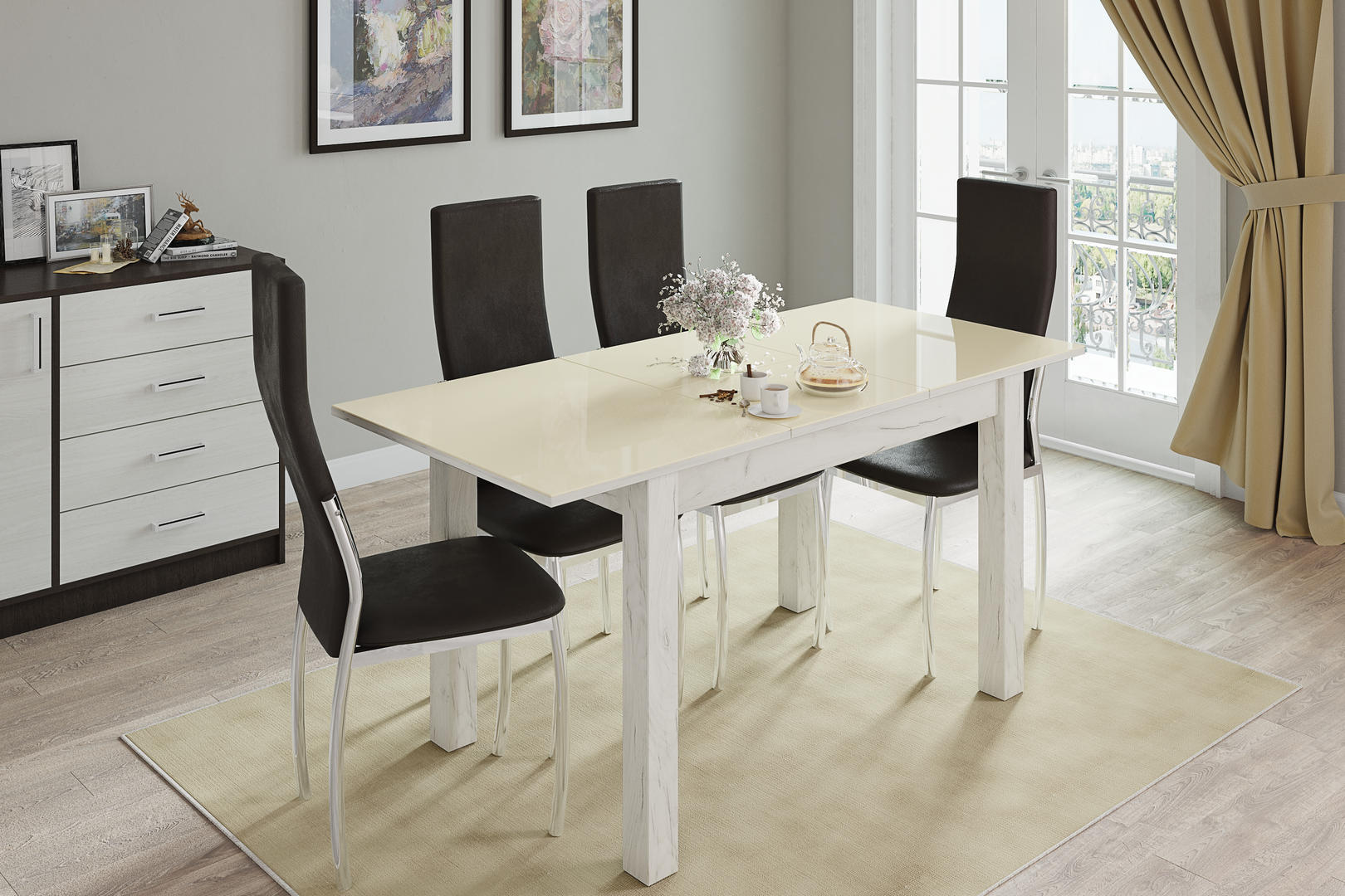 стол обеденный плитка раздвижной