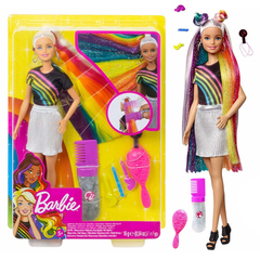 Кукла Barbie с радужной мерцающей прической (Уцененный товар)