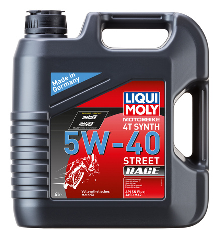 5W-40 Моторное синтетическое масло Liqui Moly Motorbike 4T Street Race 4L 1685/8070