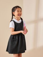 Сарафан школьный с карманами для девочки Next 975-008, Серый