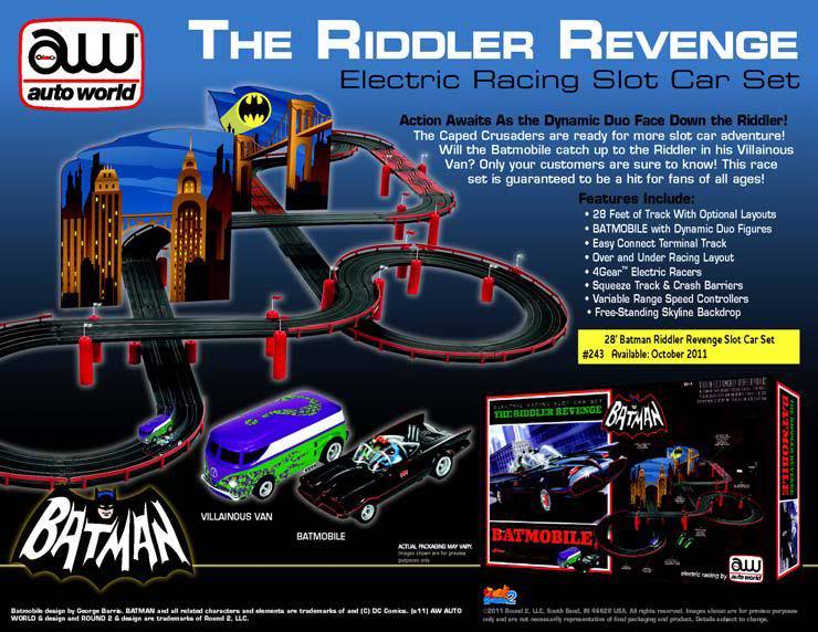 Auto World Batman Slot Car Set The Riddler Revenge