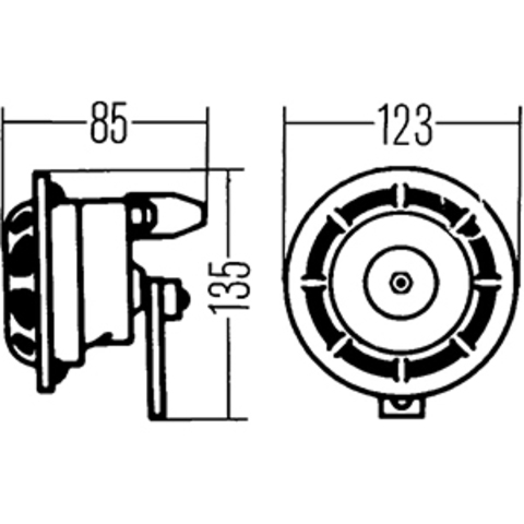 Звуковой сигнал Hella 500/375 Гц (3AG 003 399-081)