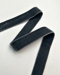 Тесьма бархатная, цвет: тёмно-серый, 22 мм