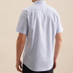 Сорочка мужская Seidensticker Regular Fit 01.147151-13 в синюю полоску, короткий рукав