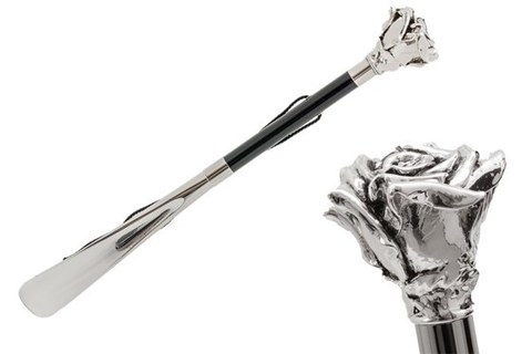 Ложка для обуви Pasotti - Silver Rose Shoehorn, Италия.