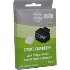 Салфетки Cactus сухие безворсовые 100шт. для сбора и удаления тонера (CS-P2003E)