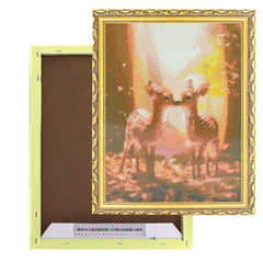 
          Алмазная мозаика Alingar, на подрамнике, с полным заполнением, (глянц) дизайн рамка, 30х40 см, 20 цветов, "Оленята"