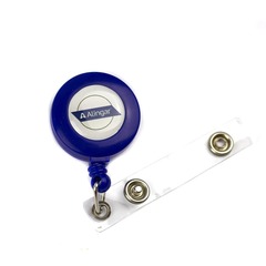 
          Держатель-рулетка (ретрактор) для бейджа Alingar, 70 см, петелька, клип, синий
