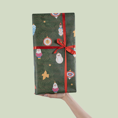 Упаковочная бумага, Еловые ветки, 80 г, 0,7*1 м, 5 листов