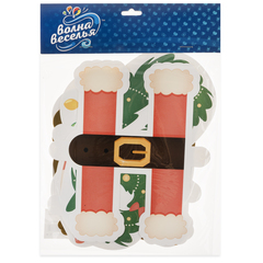 Гирлянда-Флажки, С Новым Годом, (микс дизайнов), Металлик, 1 шт.