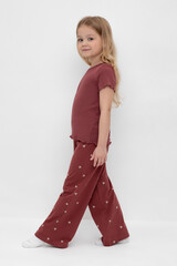 пижама  для девочки  К 1636/шоколадный десерт,сердечки