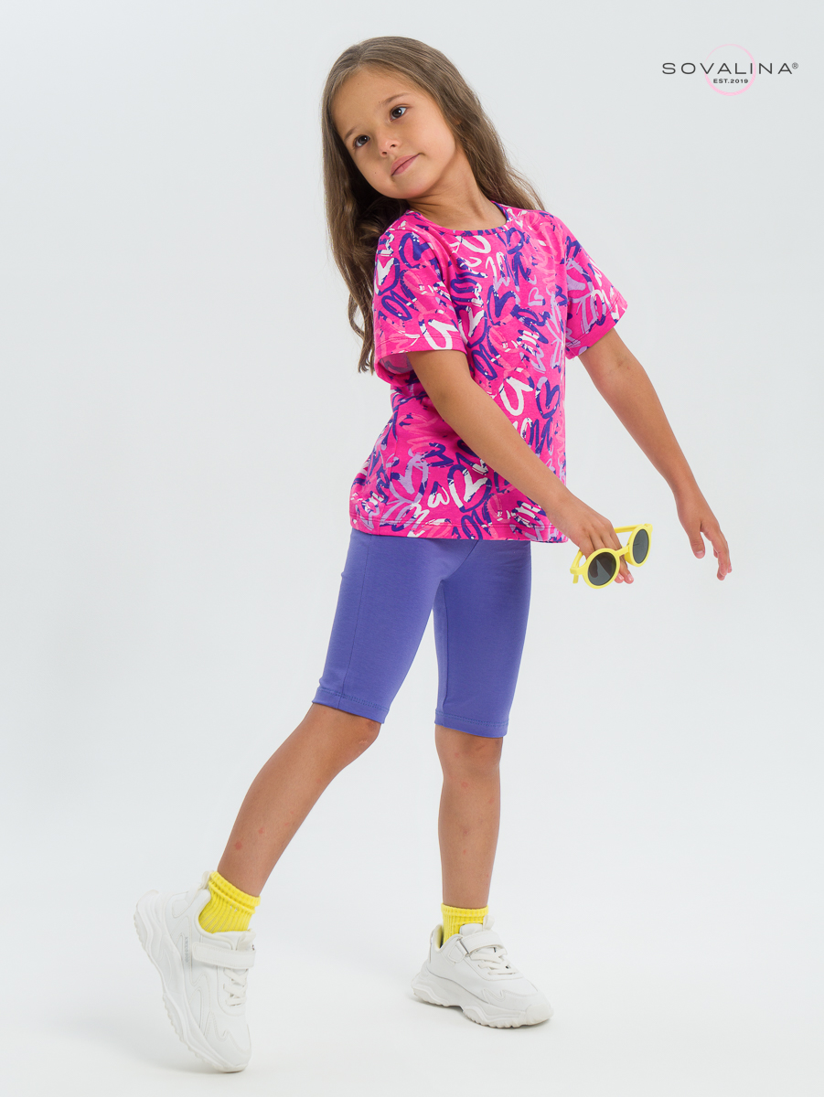 Костюм Актив надписи фуксия-вери-пери