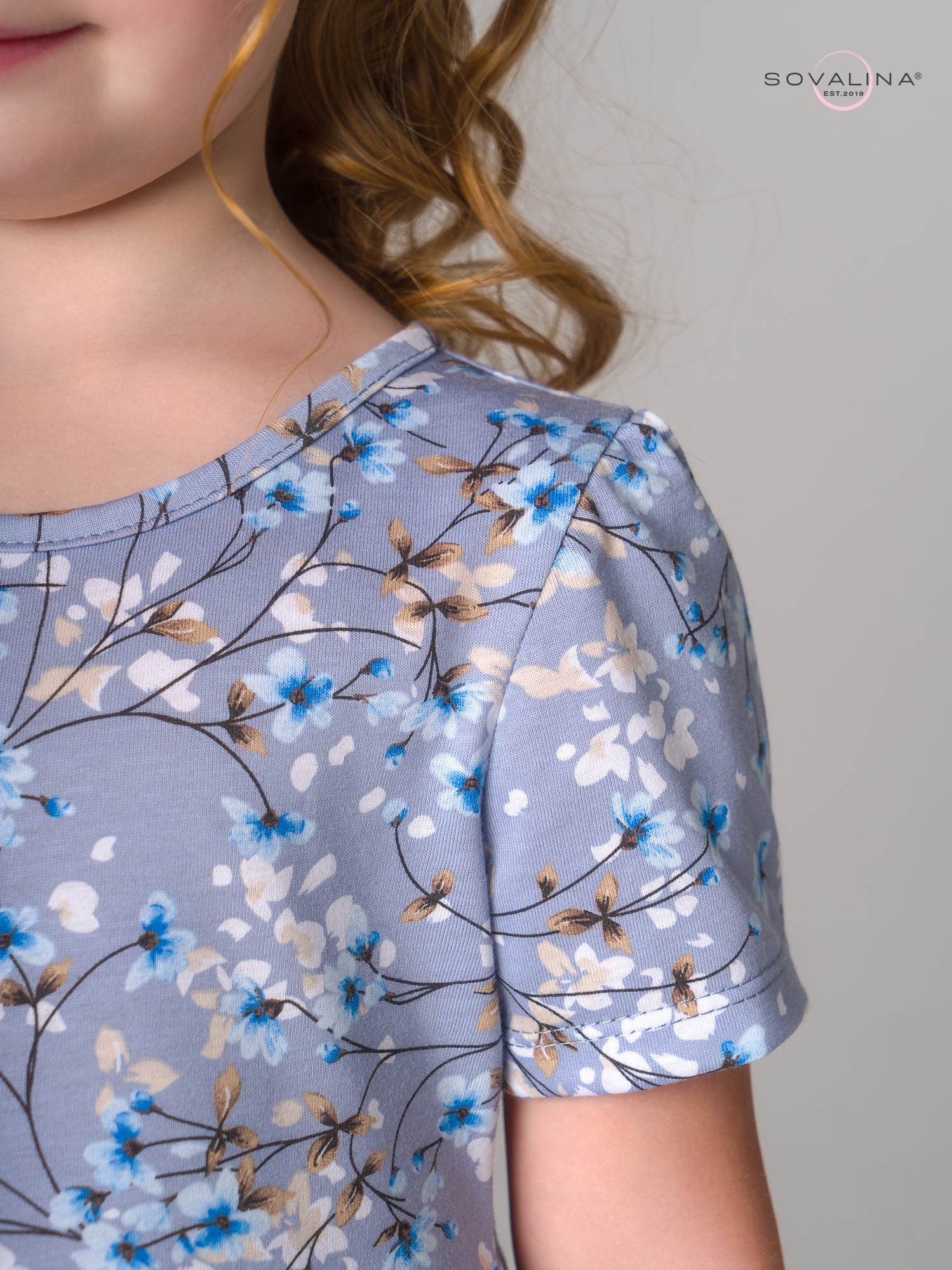 Платье Аленка к/р SG апрель голубой