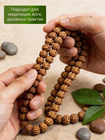 Плоды Рудракши (Натуральные сушеные плоды), форма бусин - шар 7мм