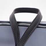 Сумка Саломея 1038 гладкий серо-голубой + черный