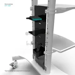 ONKRON мобильная стойка для ТВ 50"-86", макс 105.9кг, белая TS1881 — фото 4
