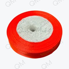 Лента атласная 1,5 см 25 ярдов (оранжевая) №023