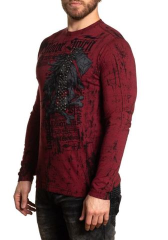 Affliction | Мужская футболка лонгслив MORTAL COILL A23125 левый бок